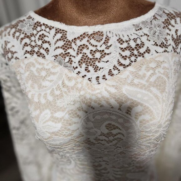 NWT Southern Fried Chics Lace long Sleeve Wedding Dress Hi-Lo Sz XXXL MSRP$150 - Picture 4 of 13